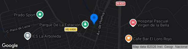 Map showing Estadio Municipal Ciudad de Lepe