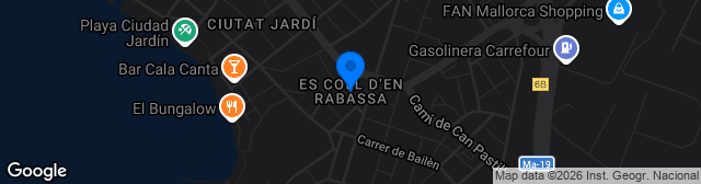 Map showing Estadio Municipal Coll d’en Rebassa
