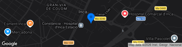 Map showing Nou Camp de Inca