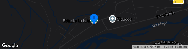 Map showing Estadio La Isla