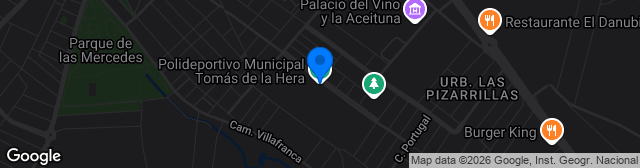 Map showing Polideportivo Municipal Tomás de la Hera