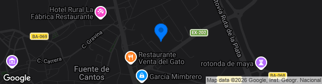Map showing Estadio Municipal Francisco De Zurbarán