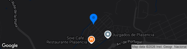 Map showing Ciudad Deportiva de Plasencia