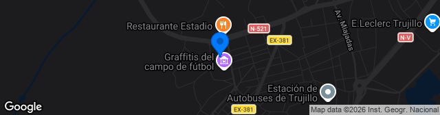 Map showing Estadio Municipal Julián García de Guadiana