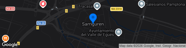 Map showing Estadio Sarriguren
