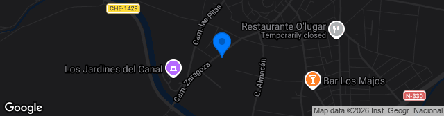Map showing Estadio Virgen de la Corona
