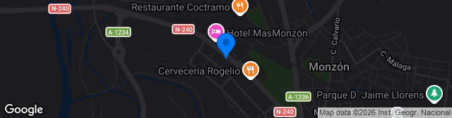 Map showing Estadio Isidro Calderón