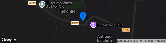 Map showing Campo de Futbol Municipal de Belchite