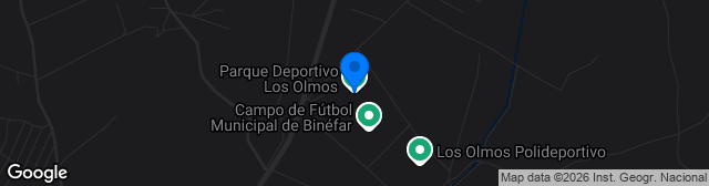 Map showing Estadio de Los Olmos