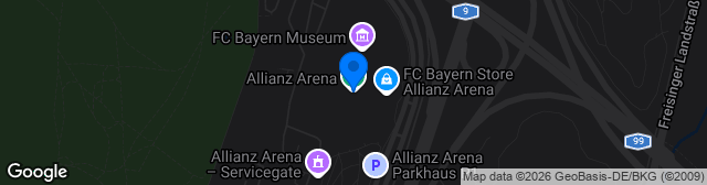 Map showing Allianz Arena München