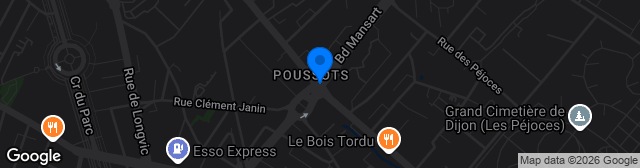 Map showing Stade des Poussots