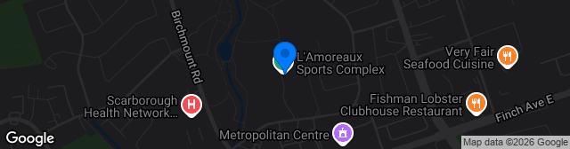 Map showing L'Amoreaux Sports Complex