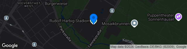 Map showing Rudolf-Harbig-Stadion