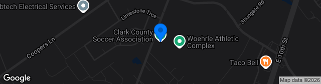 Map showing CCSA - Woehrle Youth Athletic Complex