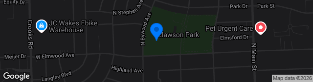 Map showing Clawson Stadium