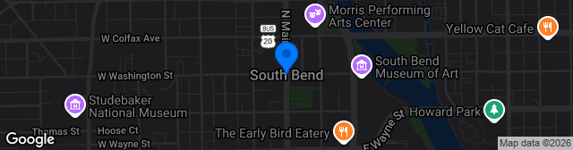 Map showing South Bend Lions Stadium