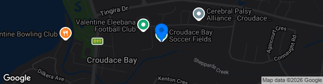 Map showing Croudace Bay Soccer Fields