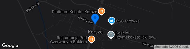 Map showing Stadion MKS-u Korsze