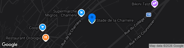 Map showing Stade de la Charrière
