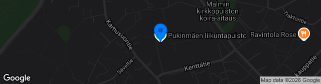 Map showing Pukinmäki liikuntapuisto