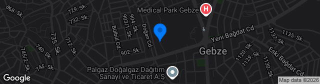 Map showing Gebze Alaettin Kurt Stadyumu