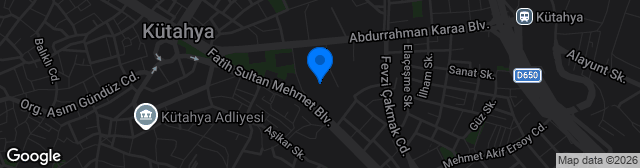 Map showing Kütahya Dumlupınar Stadyumu