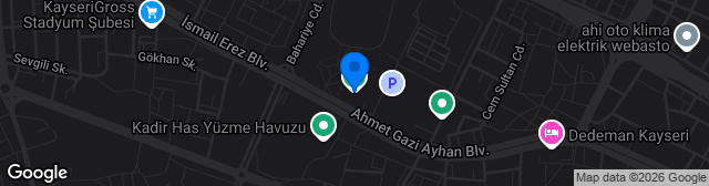 Map showing Kayseri Atatürk Spor Kompleksi Yan Açık Saha