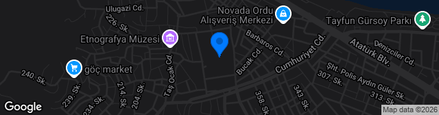 Map showing Ordu 19 Eylül Stadyumu