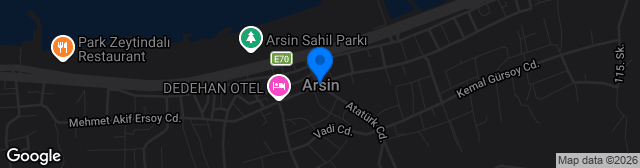Map showing Arsin İlçe Stadı