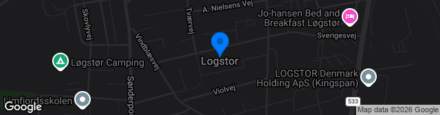Map showing Løgstør Stadion
