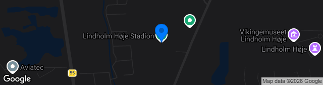 Map showing Lindholm Høje Stadion