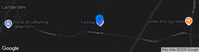 Map showing Femhøj Stadion