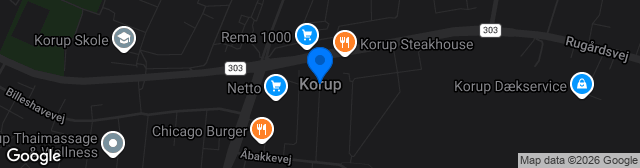 Map showing Korup Hallen