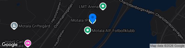 Map showing Motala Idrottspark