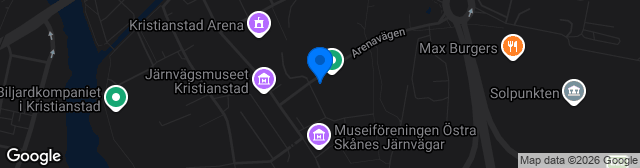 Map showing Kristianstads Fotbollsarena