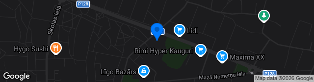 Map showing Kauguru vidusskola stadions