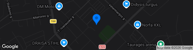 Map showing FK Tauras dirbtinės dangos stadionas