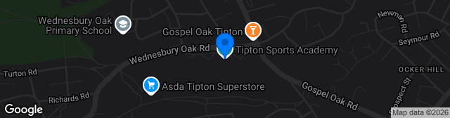 Map showing Tipton Sports Academy