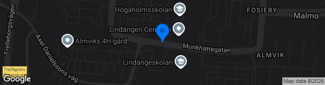 Map showing Lindängens IP