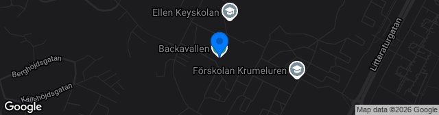 Map showing Backavallens Motionscentrum