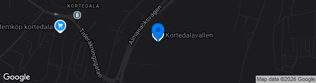 Map showing Kortedalavallen 1 Gräs