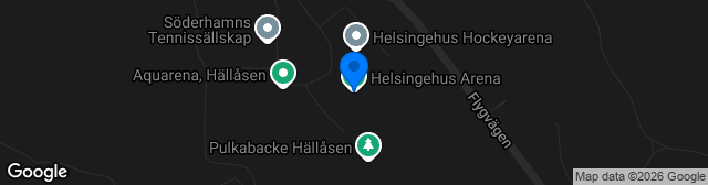 Map showing Helsingehus Arena
