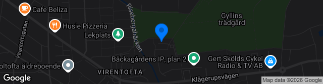Map showing Bäckagårds Idrottsplats