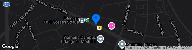 Map showing Sportanlage Erlangen Paul-Gossen-Strasse