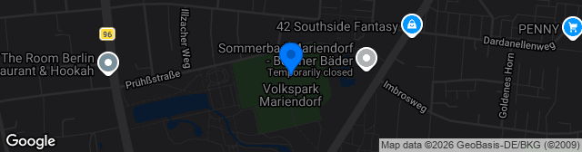Map showing Volksparkstadion Mariendorf