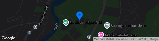 Map showing Ernst-Abbe-Sportfeld Platz 3