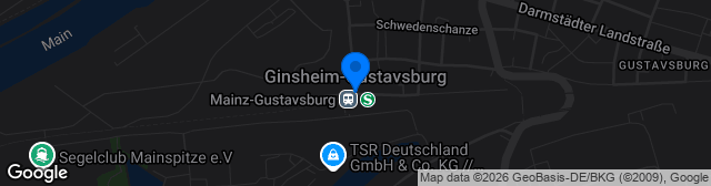 Map showing RasenPlatz Ginsheim-Gustavsburg