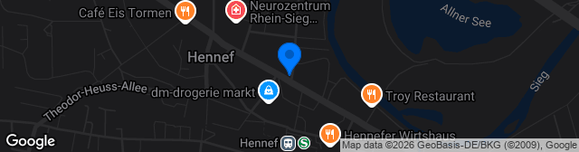 Map showing Stadion im Sportzentrum Hennef