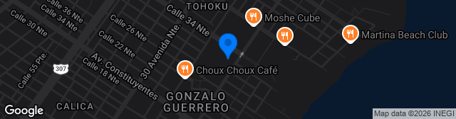 Map showing Unidad Deportiva Mario Villanueva Madrid