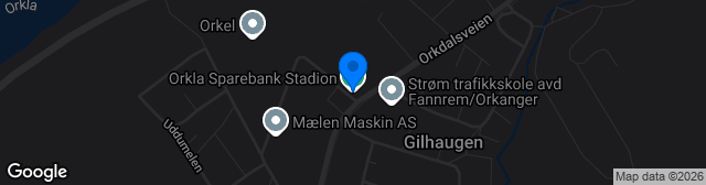 Map showing Orkla Sparebank Stadion